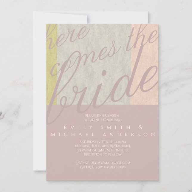 Invitación Escritura de tipografía picante guión Boda Minimal (Anverso)