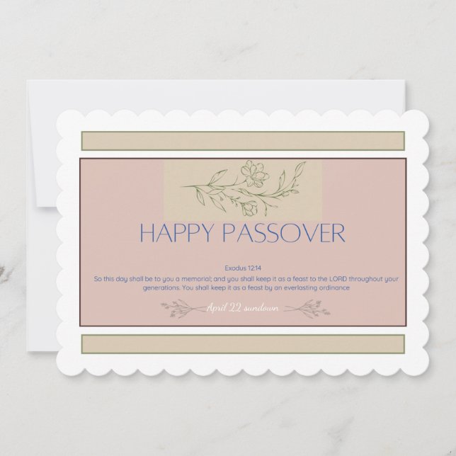 Invitación escritura feliz de la Pascua (Anverso)