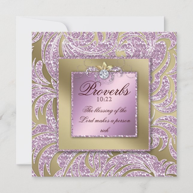 Invitación Escritura La provisión de Dios Proverbios 10:22 (Anverso)