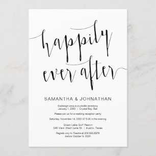 Invitación Escritura moderna en negro, elemento Boda