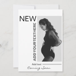 Invitación Escritura moderna tipografía simple foto embarazo