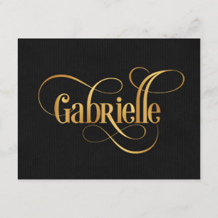 Invitación Escritura rápida personalizada Gabrielle Gold sobr