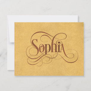 Invitación Escritura rápida personalizada Sophia Natural Kraf
