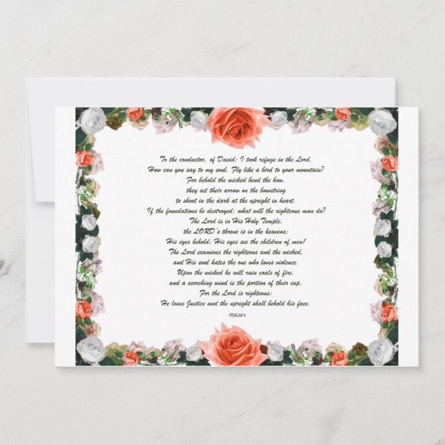 Invitación Escritura, Salmo 11, Botánico (Anverso)