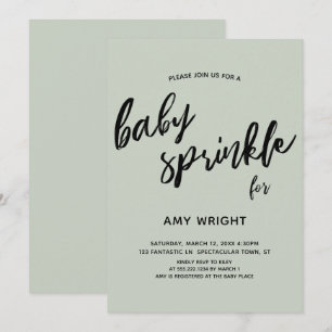 Invitación Escritura sencilla moderna a mano Bebé Sprinkle Sa