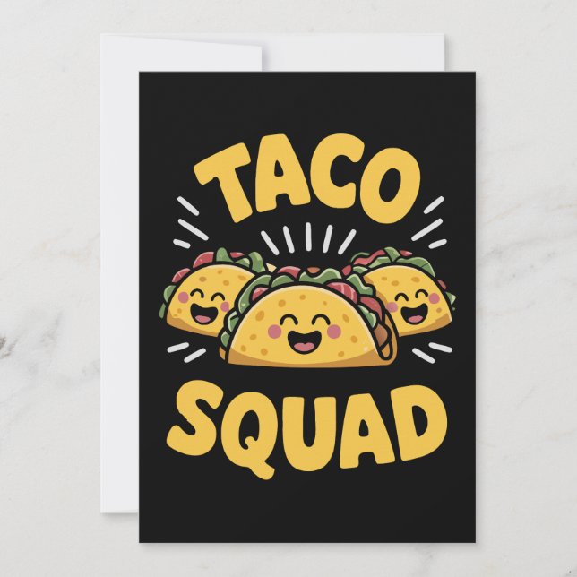 Invitación Escuadrón de Taco - Divertido equipo de Fiesta (Anverso)