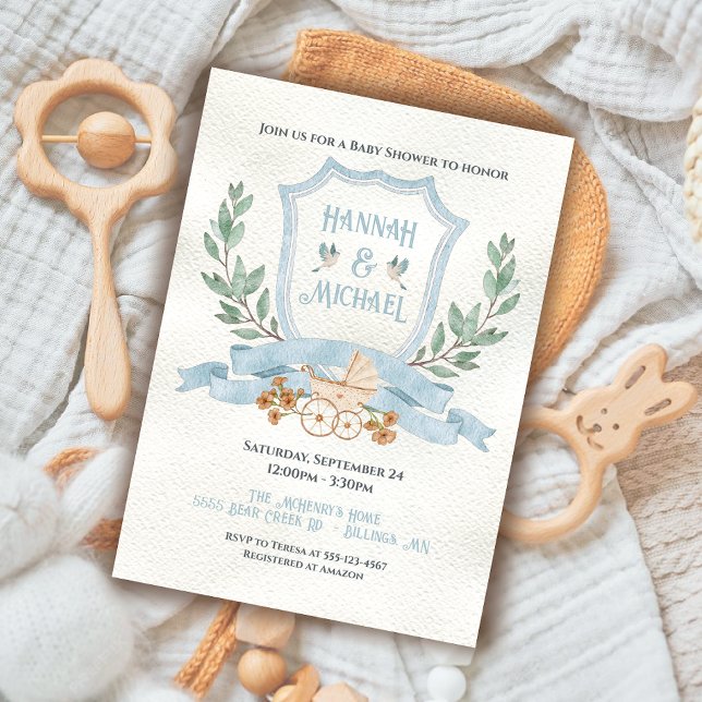 Invitación Escudo acuático Baby Blue Shower (Subido por el creador)