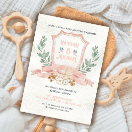Invitación Escudo acuático Baby Pink Shower