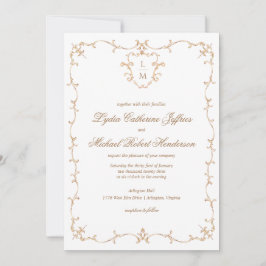 Invitación Escudo barroco | Boda de monograma