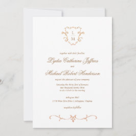 Invitación Escudo barroco | Boda de monograma