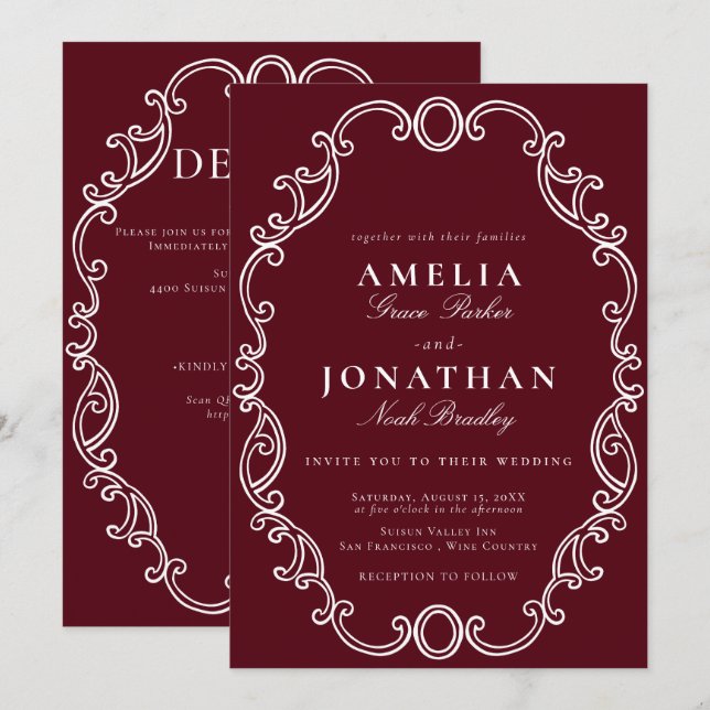 Invitación Escudo Boda de Victoria (Anverso / Reverso)