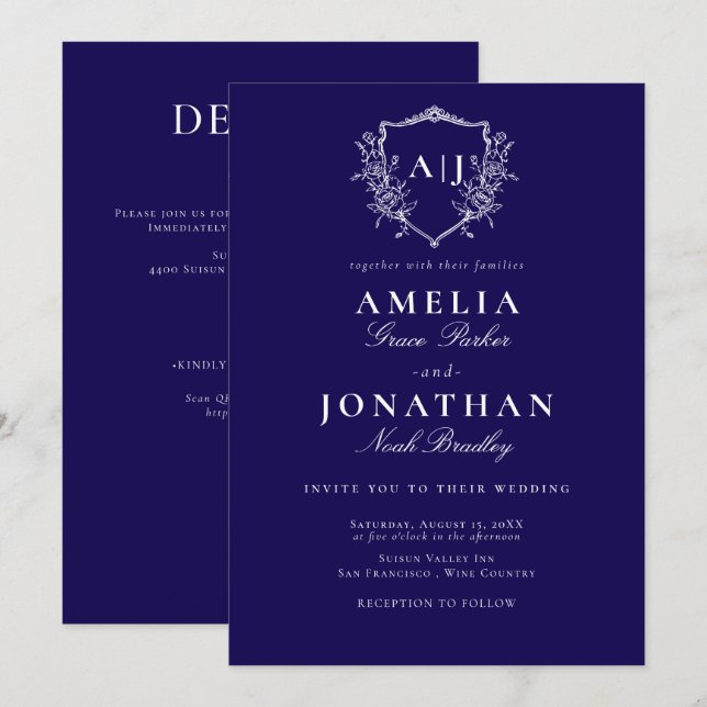 Invitación Escudo Boda de Victoria (Anverso / Reverso)