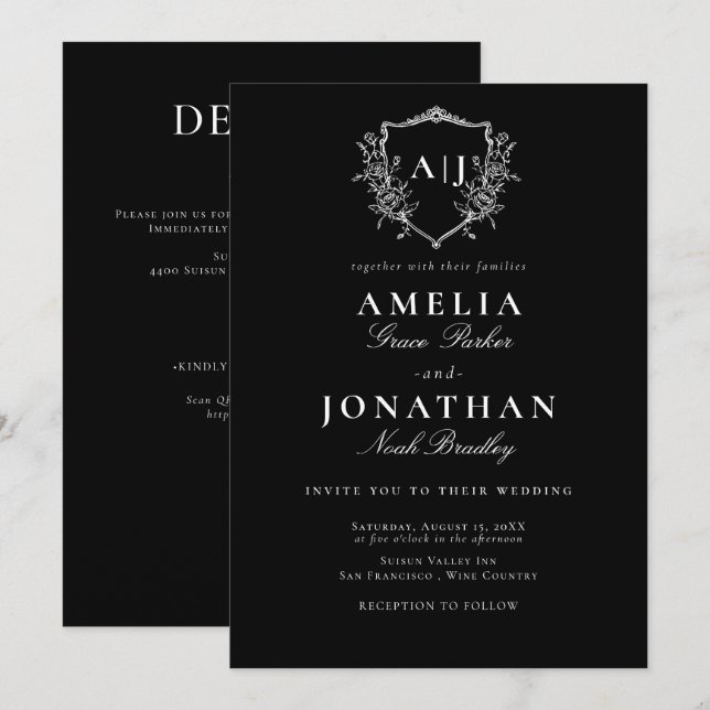 Invitación Escudo Boda de Victoria (Anverso / Reverso)