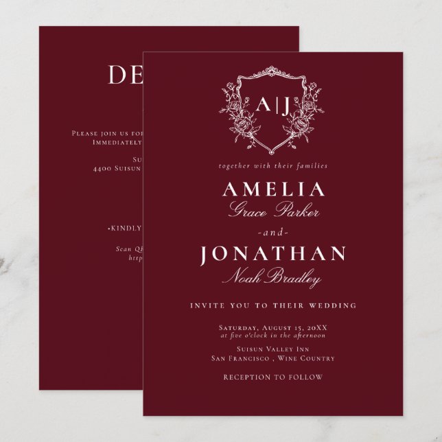 Invitación Escudo Boda de Victoria (Anverso / Reverso)