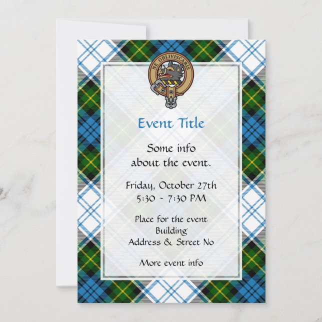 Invitación Escudo Campbell sobre el uso de Tartán (Anverso)