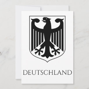Invitación Escudo de Armas Alemán Deutschland Blanco y Negro