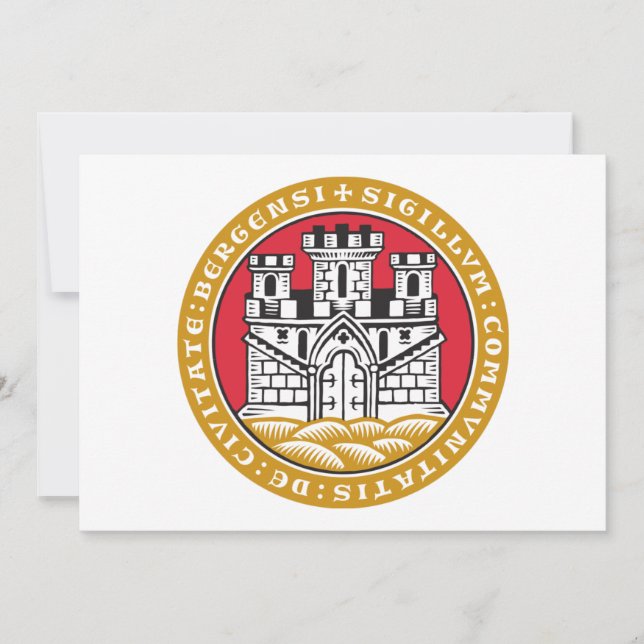Invitación Escudo de armas de Bergen (Noruega) (Anverso)