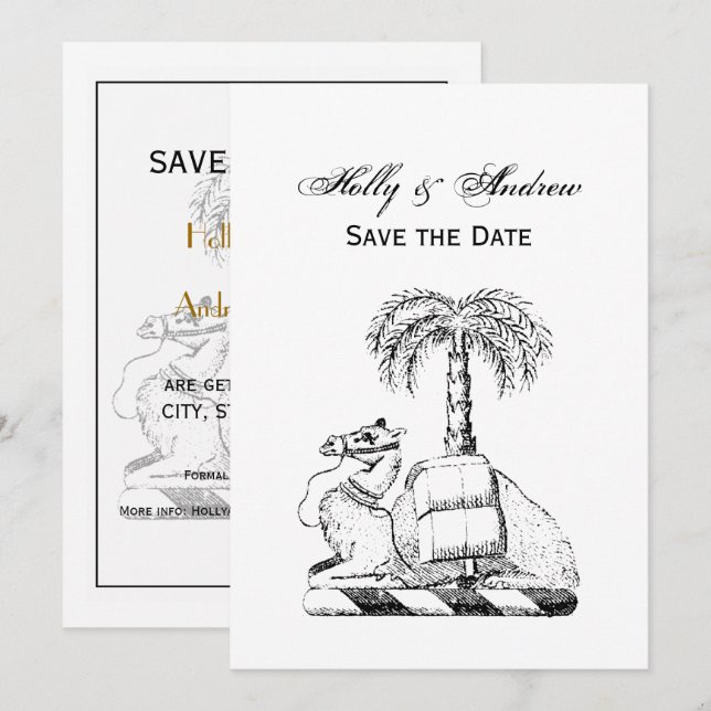 Invitación Escudo de Armas de Camello Heráldico Preppy de Pal (Anverso / Reverso)