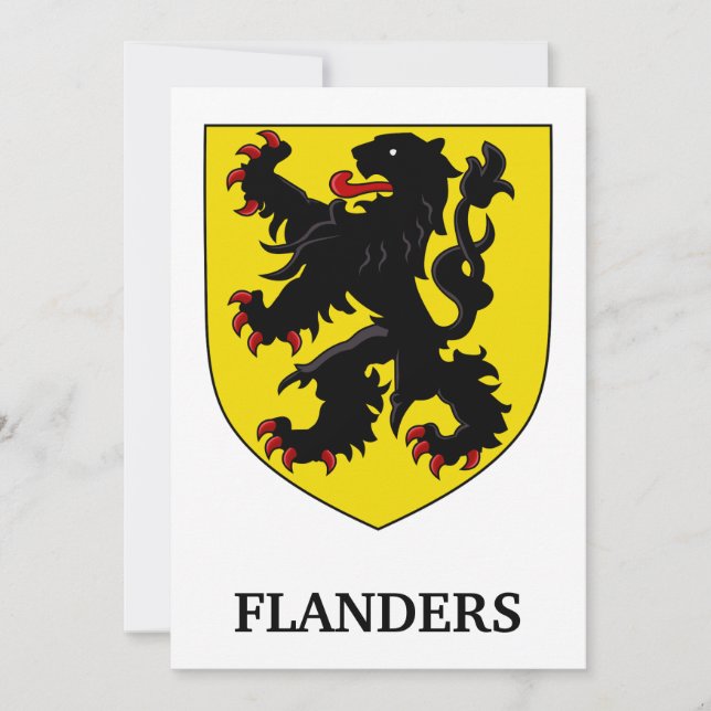 Invitación Escudo de Armas de Flandes León Heráldico (Anverso)
