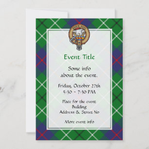 Invitación Escudo de armas del Clan Duncan sobre tartán