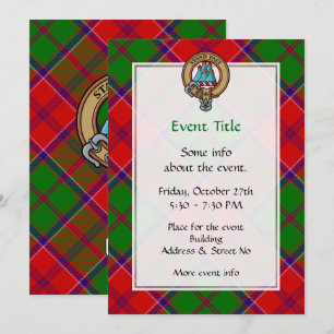 Invitación Escudo de armas del Clan Grant sobre tartán