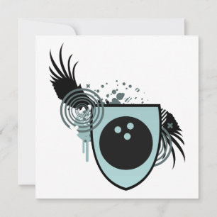 Invitación escudo de boliche de alta fidelidad