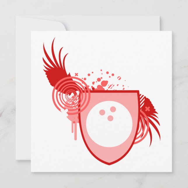 Invitación escudo de boliche de alta fidelidad (Anverso)