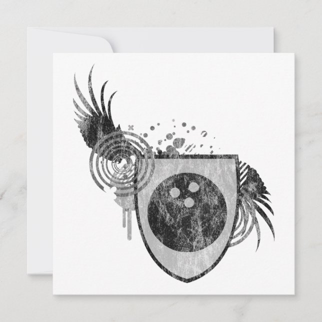 Invitación escudo de boliche de alta fidelidad (Anverso)