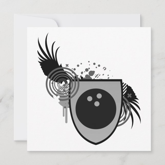 Invitación escudo de boliche de alta fidelidad (Anverso)