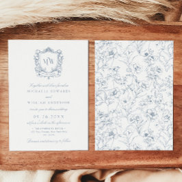 Invitación Escudo de cosecha Monograma Código QR Boda botánic