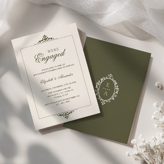 Invitación Escudo de dinero antiguo verde oliva Estamos compr