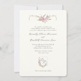 Invitación Escudo de flores silvestres de color agua