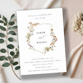 Invitación Escudo de flores silvestres de Rubor rosadas Dusky