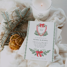 Invitación Escudo de navidades | Boda de feriado caprichoso