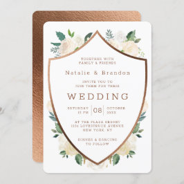 Invitación Escudo de otoño rústico fresco enmarcado Boda