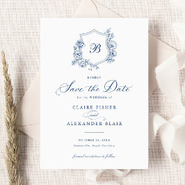 Invitación Escudo de Rosas con elegancia floral Monograma Gua