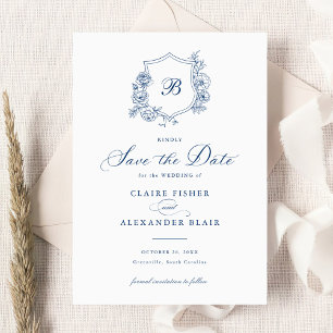 Invitación Escudo de Rosas con elegancia floral Monograma Gua