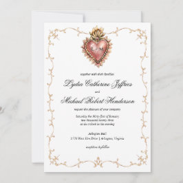 Invitación Escudo de Sagrado Corazón | Boda de monograma
