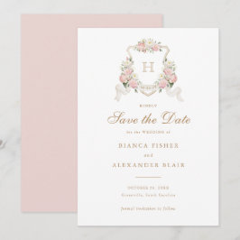 Invitación Escudo de vegetación de hidrangea blanca Guardar f