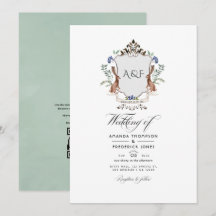 Escudo de Woodland Laurel Código QR Boda RSVP