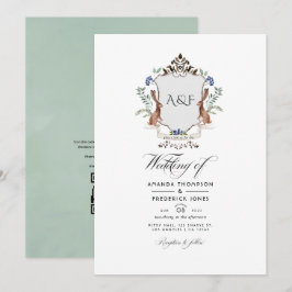 Invitación Escudo de Woodland Laurel Código QR Boda RSVP