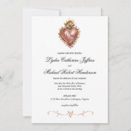 Invitación Escudo del Sagrado Corazón | Boda de monograma