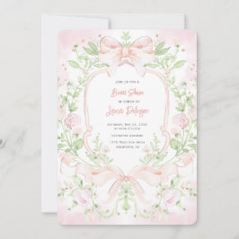 Invitación Escudo dulce con ducha de novias Rubor Pink Bows