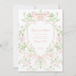 Invitación Escudo dulce con Rubor Boda rosado