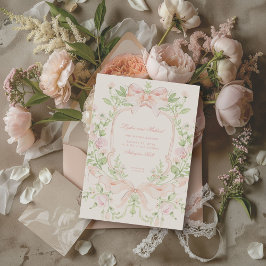 Invitación Escudo dulce con Rubor Boda rosado