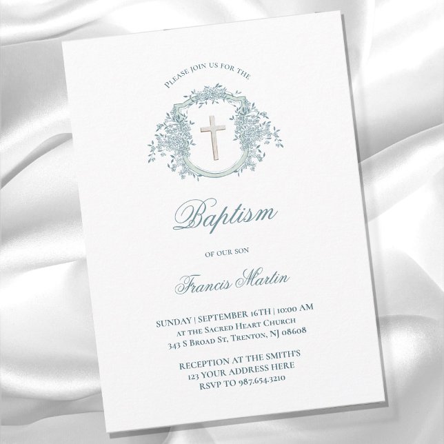 Invitación escudo floral | Bautismo (Subido por el creador)