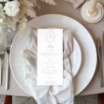 Invitación Escudo floral clásico Boda menú de cena<br><div class="desc">c</div>