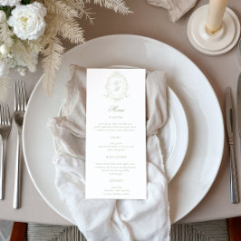 Invitación Escudo floral clásico Boda menú de cena