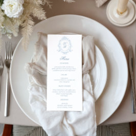Invitación Escudo floral clásico Boda menú de cena