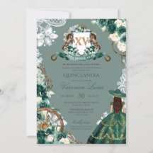 Escudo floral Emerald Green Charro Quinceanera Inv